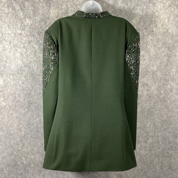 John Meyer Of Norwich Oversized Jacket Green Embroidery Beaded Embellish VTG 22W - Picture 4 of 15